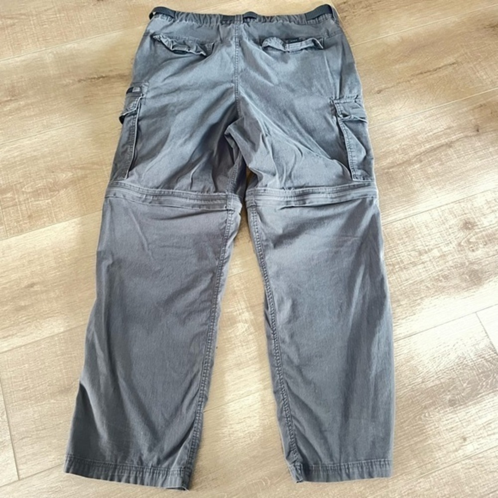 BC Clothing Convertible Cargo Zip Off Legs Pant Men XL 36x30 Gray Belted Casual - Picture 3 of 10